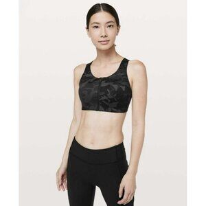 Lululemon Enlite Bra *Zip Front Incognito Camo Multi Grey 34DD